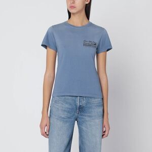 Golden Goose Faded Blue T-Shirt With Print On The Chest Women
